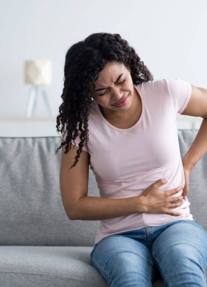 Health,Care,,Illness,,Pain,In,Abdomen,,Side,And,Back.,Sad